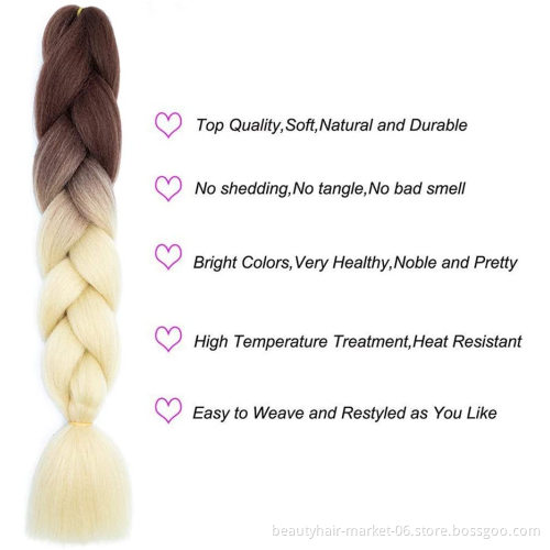 Synthetic braiding hair yaki ombre braiding pre stretched super jumbo hair crochet braids for african hair extension